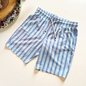 Surf Cuz Blue Striped Swim Trunk Shorts | 14/16